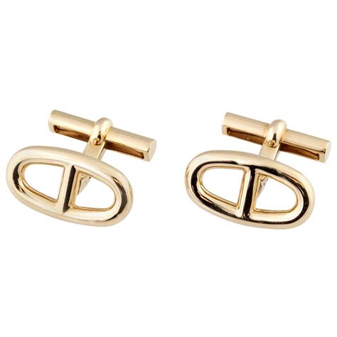 hermes cufflinks 18k gold.